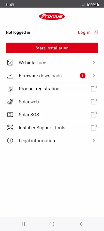 Fronius Solar.start 螢幕截圖 1