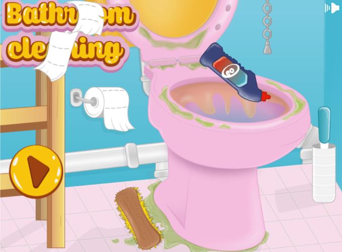 Girls bathroom cleaning games スクリーンショット 0