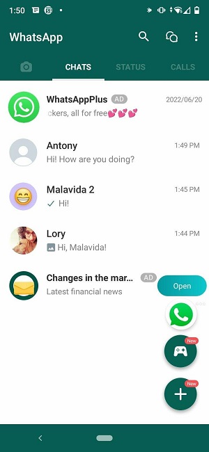 WhatsApp Plus v18 Tangkapan skrin 1