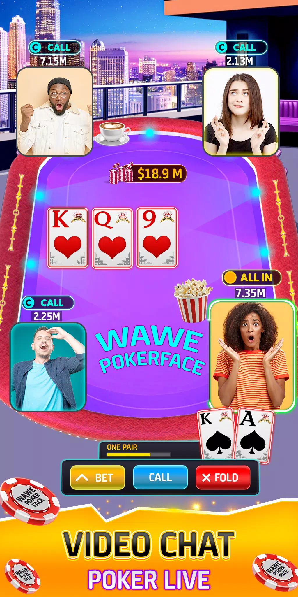 Wawe Poker Face - Holdem Poker Schermafbeelding 2