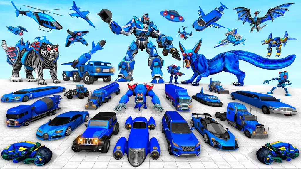 Police Tiger Robot Car Game 3d 스크린샷 1