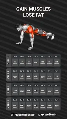 Workout Planner Muscle Booster Zrzut ekranu 0