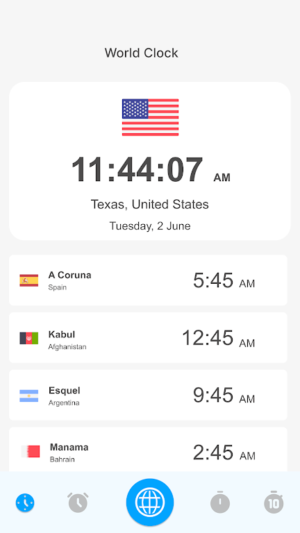 World Clock – World time clock Captura de tela 0