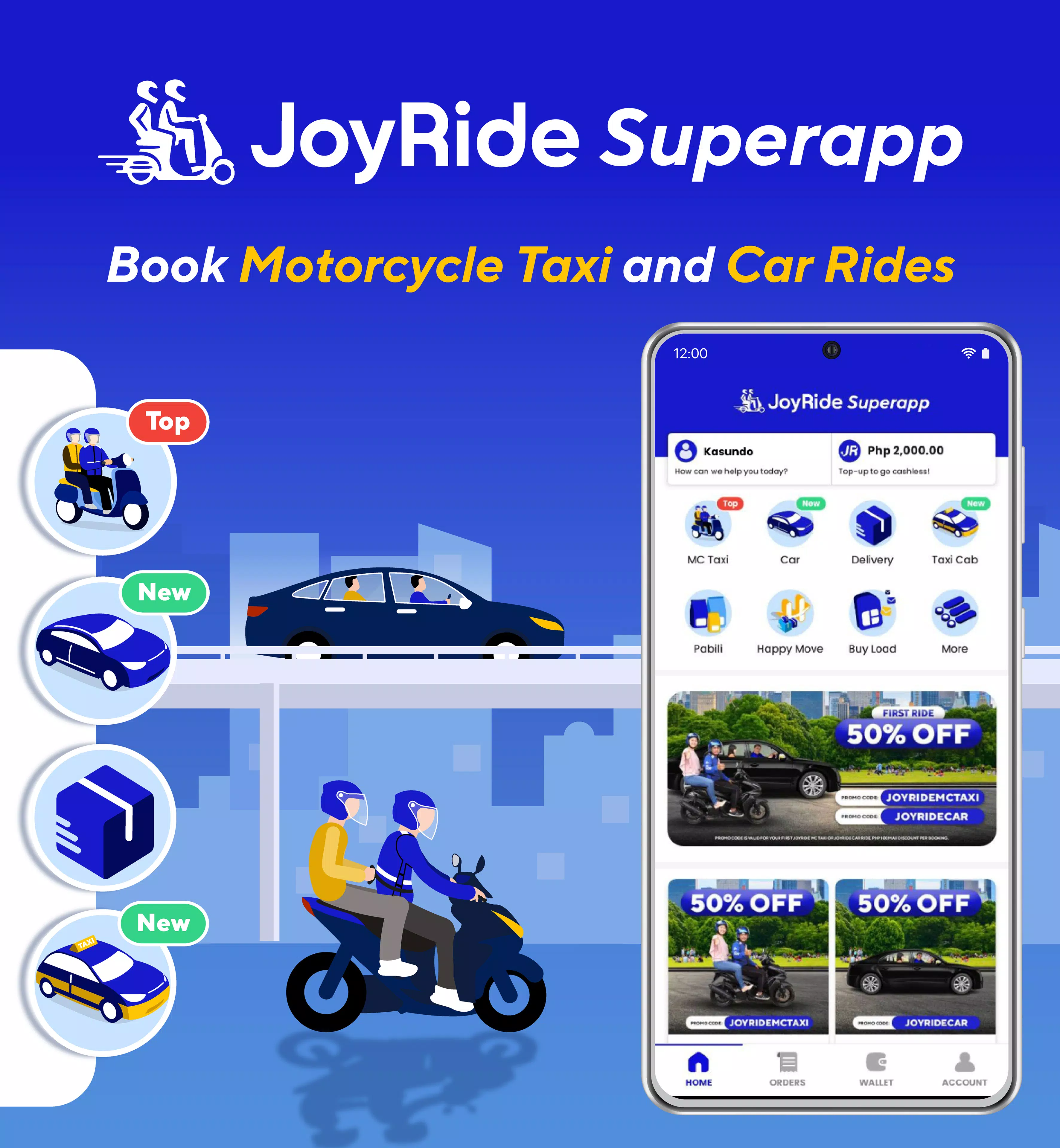 Schermata JoyRide - Book Car and MC Taxi 0