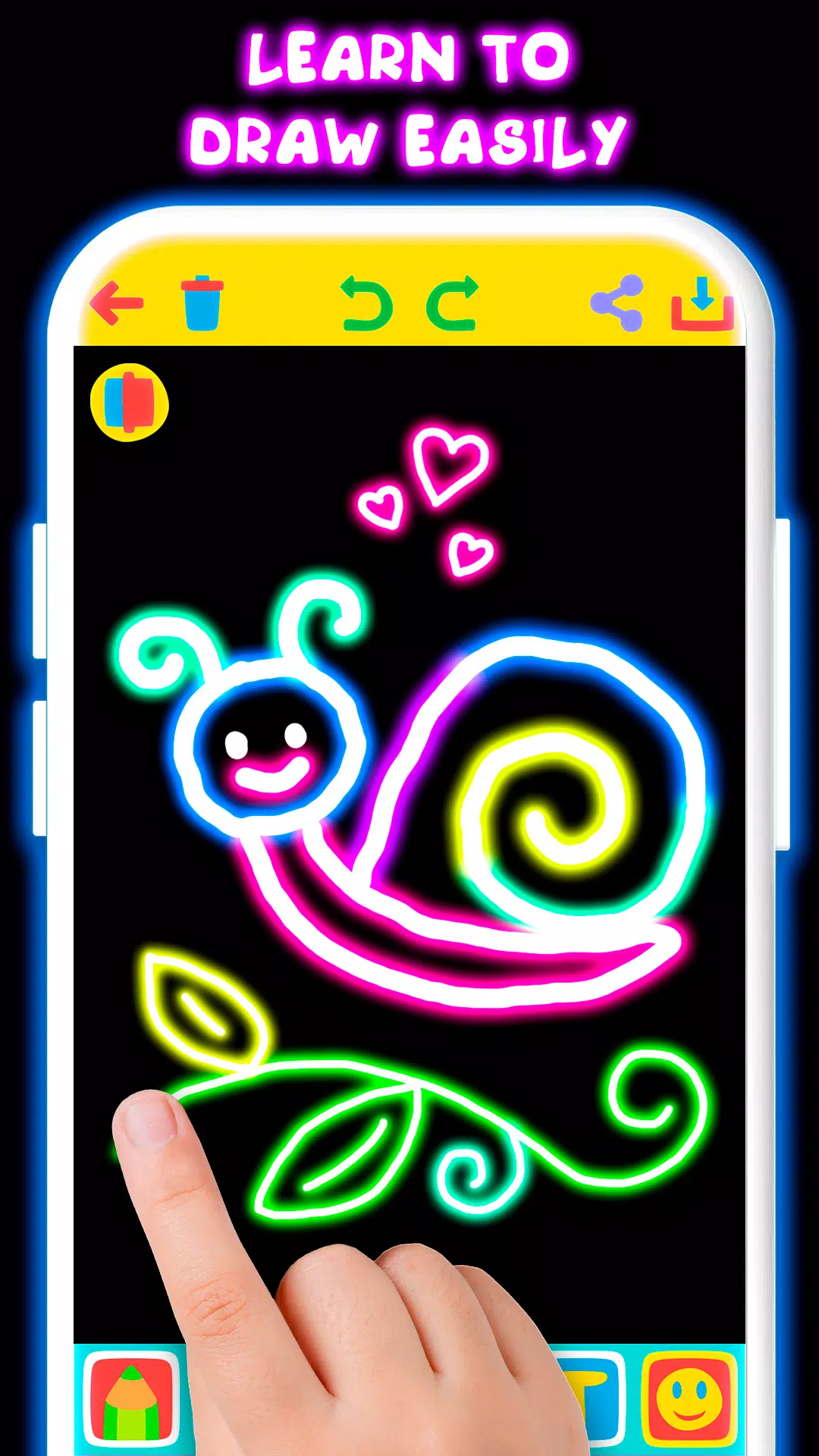 Drawing For Kids - Glow Draw ဖန်သားပြင်ဓာတ်ပုံ 0