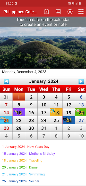 Philippines Calendar 2024 Zrzut ekranu 2