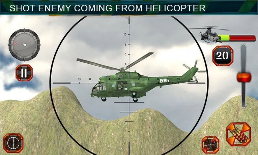 Sniper Shooting Heli Action Скриншот 2