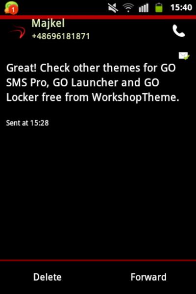 Theme Red Neon GO SMS スクリーンショット 0