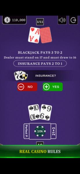 Blackjack 21 - Side Bets Скриншот 1