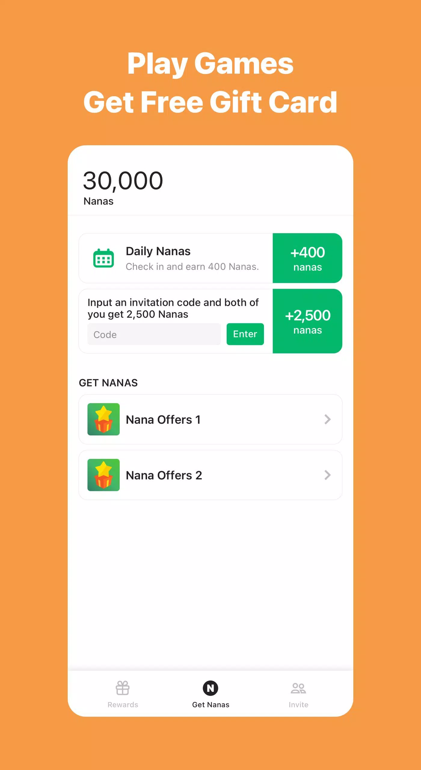 AppNana: Gift Cards Rewards Screenshot 2