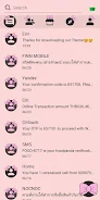 SMS Theme Ribbon Pink messages Schermafbeelding 2