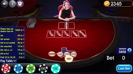 Texas Holdem Progressive Poker Schermafbeelding 0