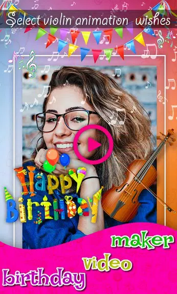 Birthday Video & Status Maker ဖန်သားပြင်ဓာတ်ပုံ 1