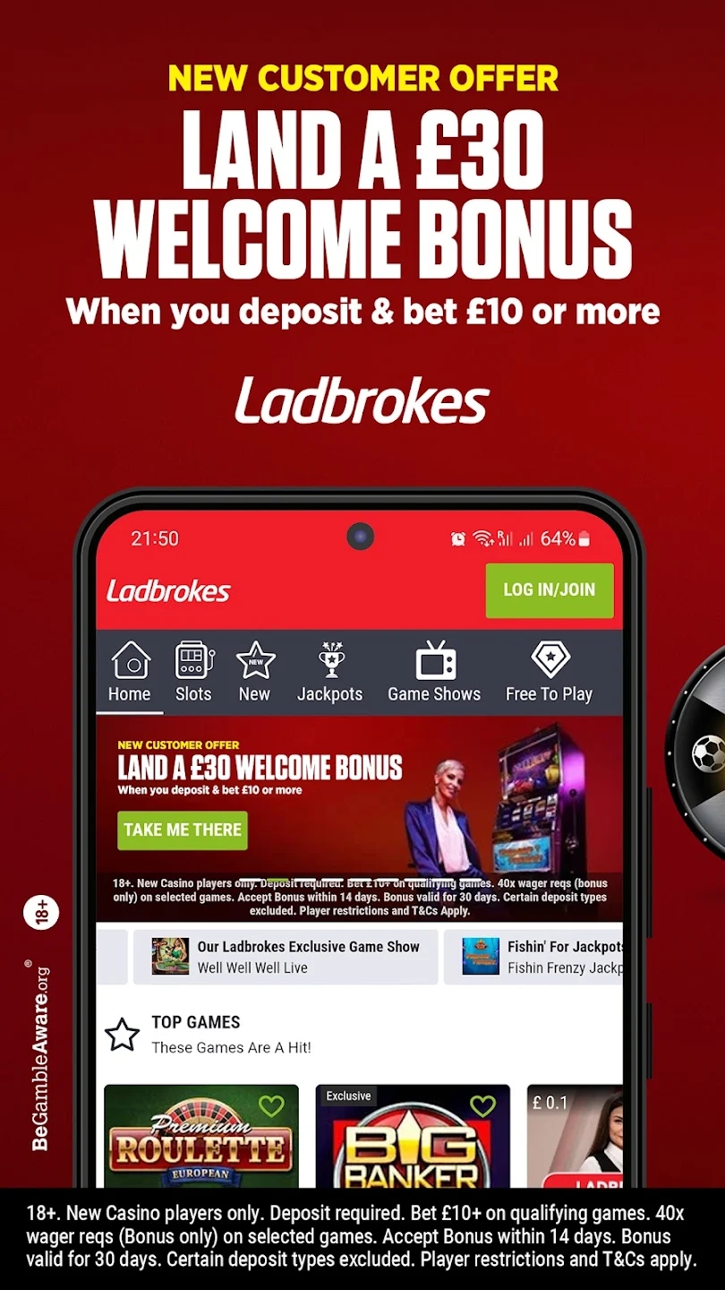 Ladbrokes Casino Slots & Games Скриншот 1