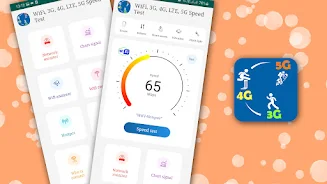 WiFi, 3G, 4GLTE, 5G Speed Test Ekran Görüntüsü 0