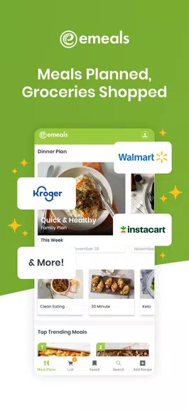 eMeals - Meal Planning Recipes ภาพหน้าจอ 0