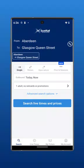 Schermata ScotRail Train Times & Tickets 0