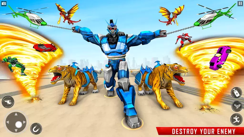 Police Tiger Robot Car Game 3d 스크린샷 2