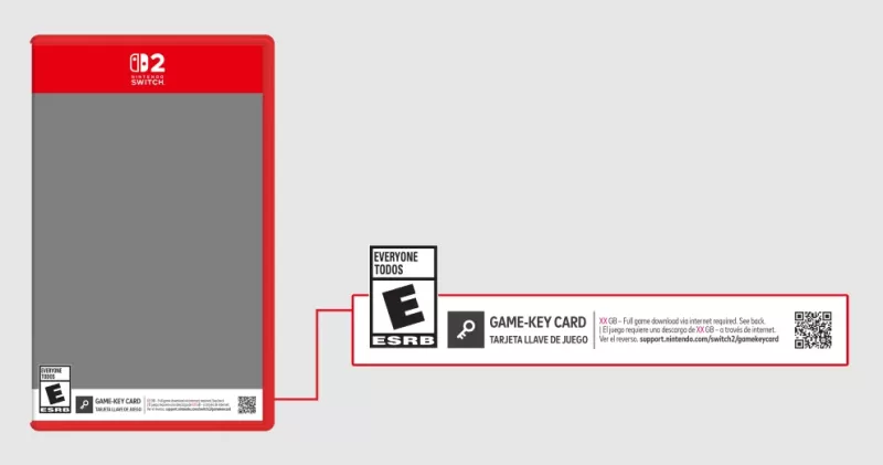 Nintendo Switch 2: Einige Spielkarten, die nur Tasten herunterladen können