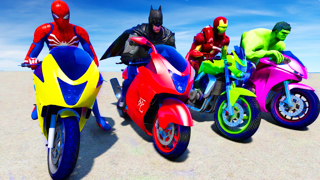 Superhero Bike Stunt Games 3D 螢幕截圖 0