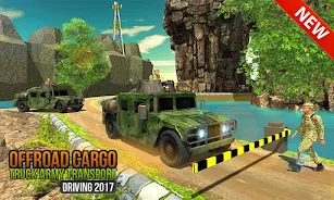 Offroad US Army Truck Driving Ekran Görüntüsü 1