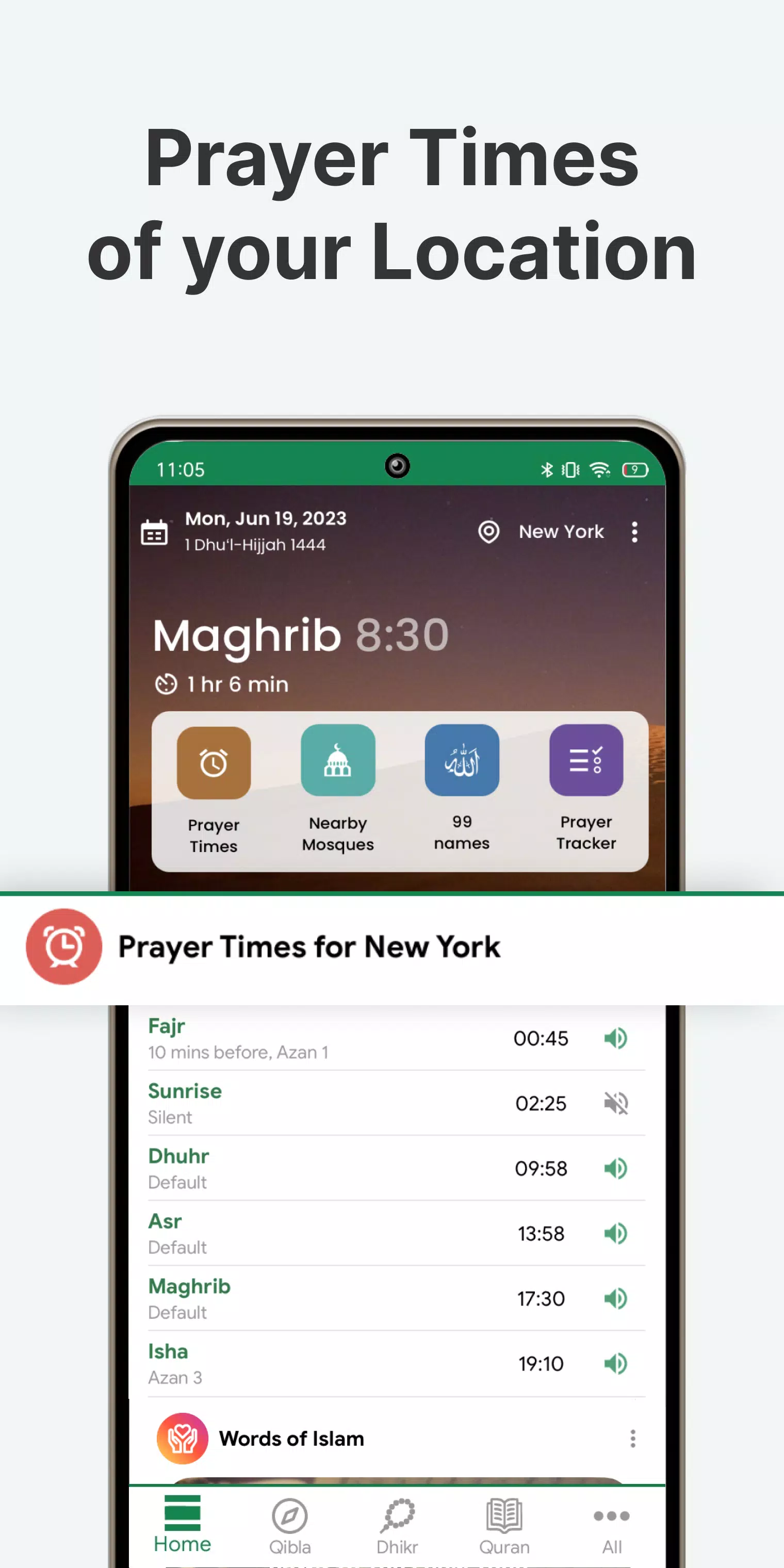 Muslim: Athan, Qibla, Coran Captura de pantalla 0