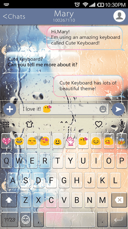 Schermata Free Glass Emoji Keyboard Skin 1