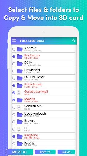 Transfer phone to SD Card – Fi 螢幕截圖 1