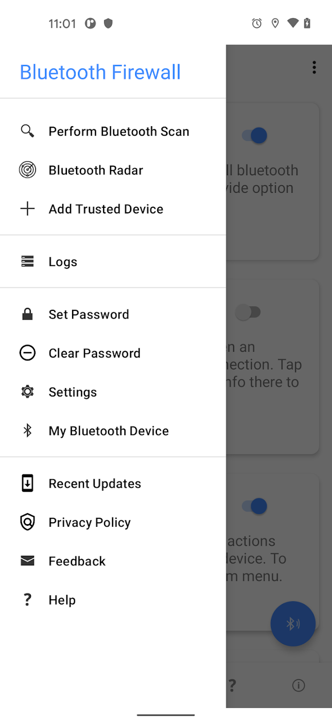 Schermata Bluetooth Firewall Trial 1