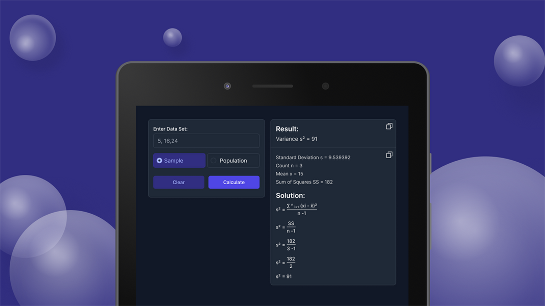Variance Calculator Ảnh chụp màn hình 0