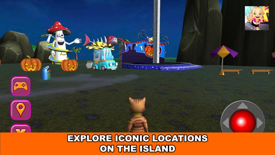 Schermata Halloween Cat Theme Park 3D 1