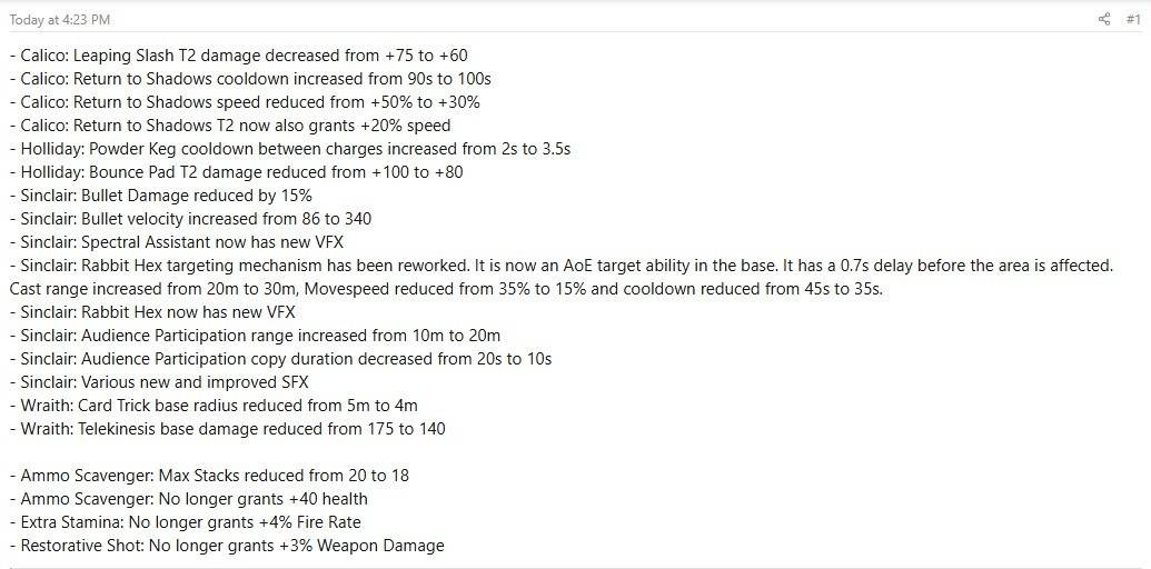 新しいデッドロックアップデートCalico Nerfed Sinclairが作り直されました