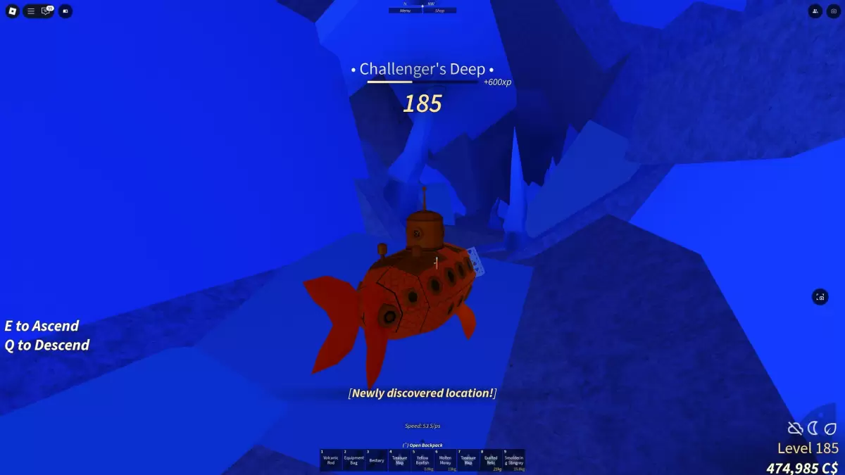 U-Boot nähert sich dem Challengertief