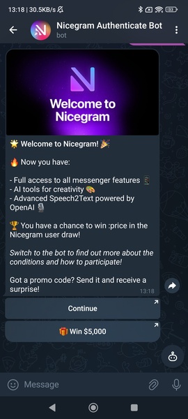 Nicegram: AI Chat for Telegram ภาพหน้าจอ 1