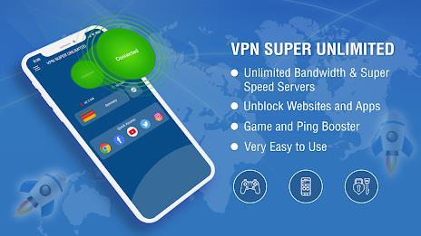 VPN Super Unlimited : Fast VPN Ảnh chụp màn hình 0