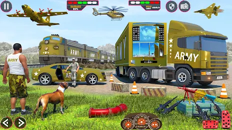 Army Car Truck Transport Games Ekran Görüntüsü 1