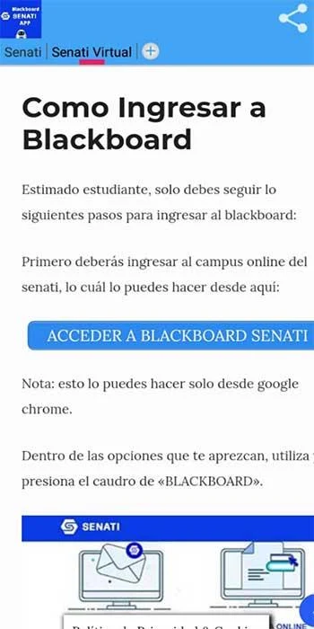 Senati Blackboard ဖန်သားပြင်ဓာတ်ပုံ 1