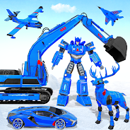 Snow Excavator Robot Car Games Ekran Görüntüsü 0