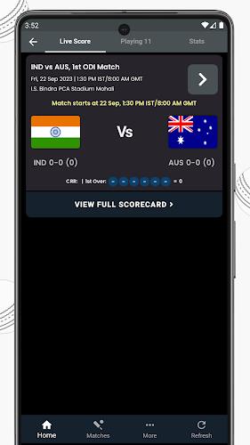 Live Cricket Score, IND vs RSA Скриншот 0