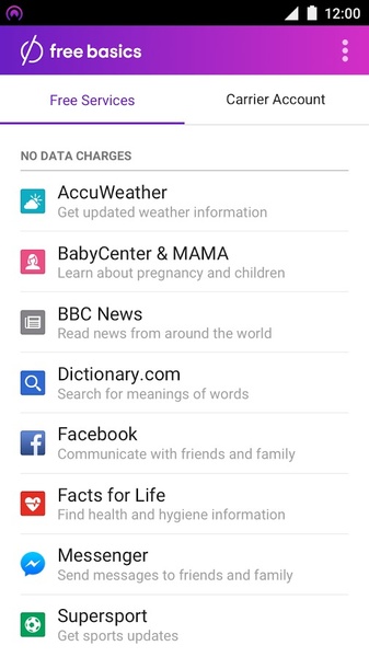 Free Basics by Facebook Zrzut ekranu 1